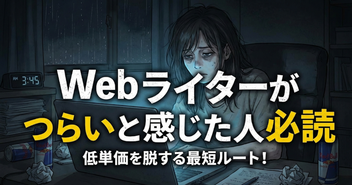 Webライターがつらいと感じた人必読