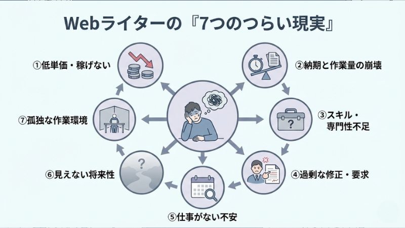 Webライターがつらいと感じるポイント